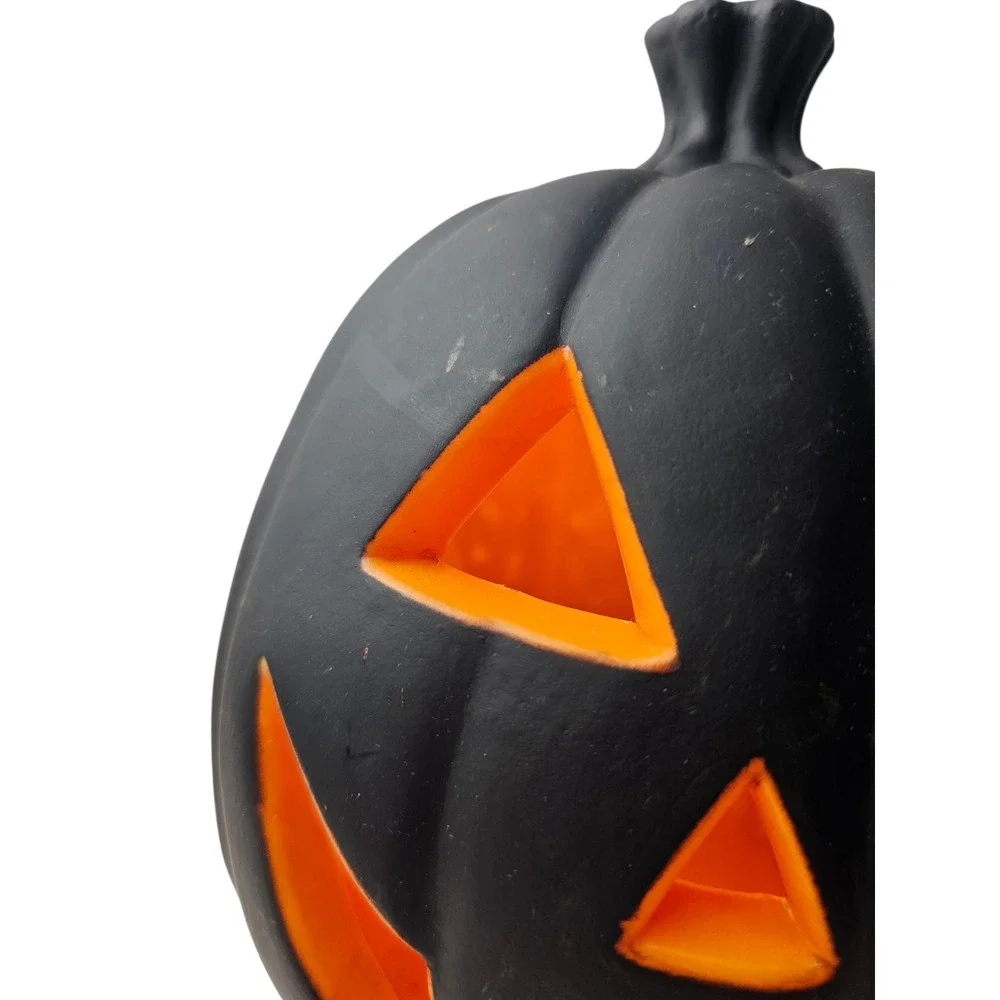 Black Halloween Pumpkin Decoration Light‎ Up Jack O Lantern Decor